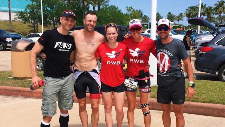 Andrew Starykowicz, Jess Jones, and Caroline Gaynor pause for a photo with some fans